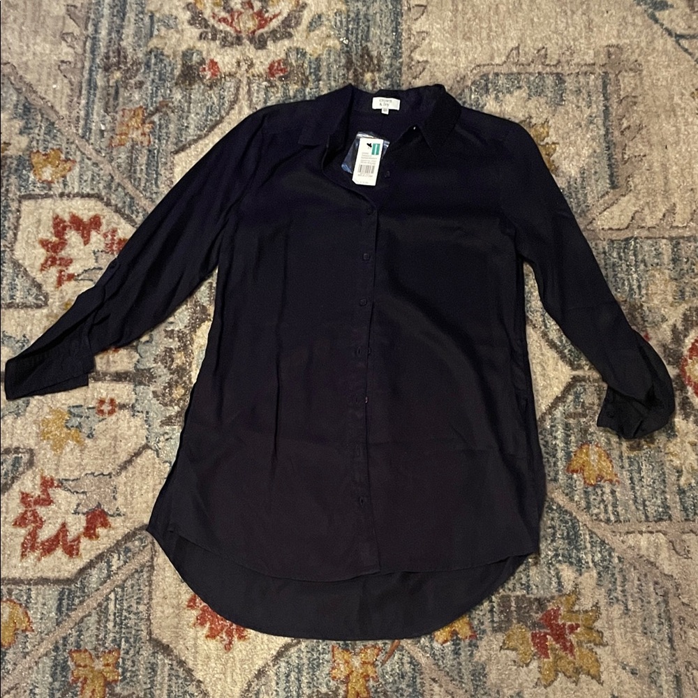 Crown & Ivy Dark Blue Button Down Shirt